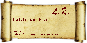 Leichtman Ria névjegykártya